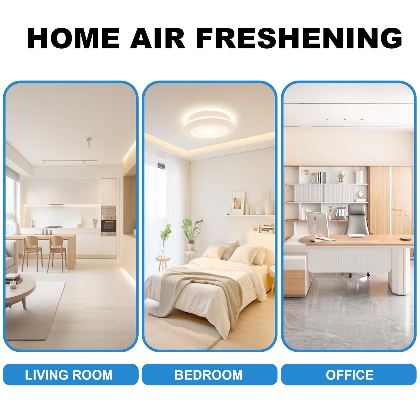 Black Air Freshener Diffuser - LED Night Light & Essential Oil Aroma Diffuser for Home, Bedroom, Office & Warehouse