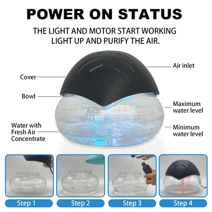 Black Air Freshener Diffuser - LED Night Light & Essential Oil Aroma Diffuser for Home, Bedroom, Office & Warehouse
