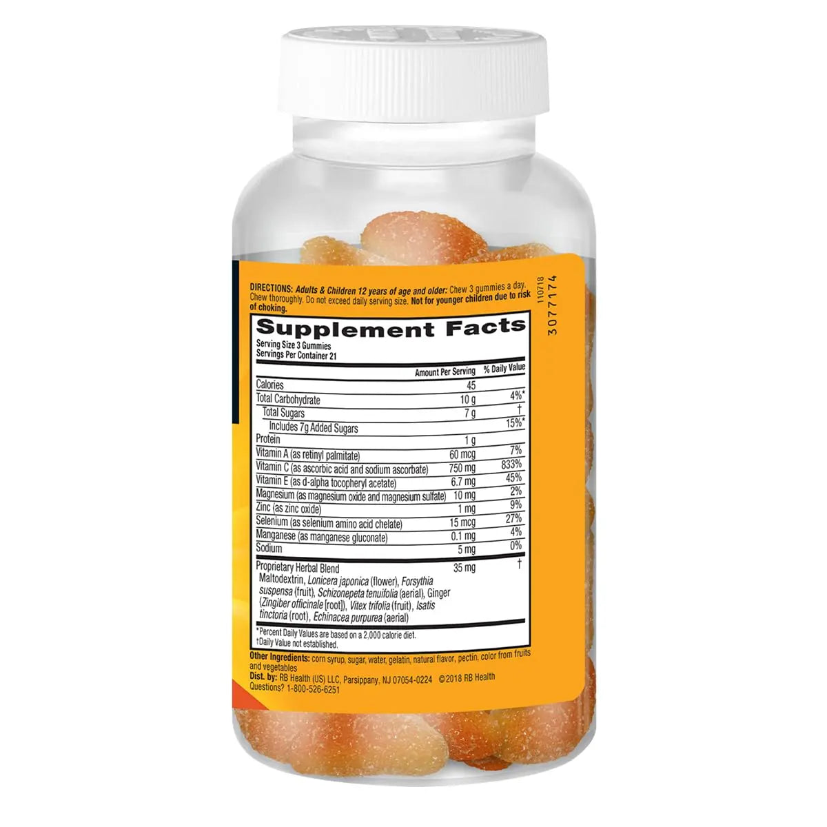Airborne 750mg Vitamin C Gummies – Immune Support, Zesty Orange, Gluten Free (63 Gummies, 4 Pack) BritishVita | Premium UK Vitamins & Wellness Supplements
