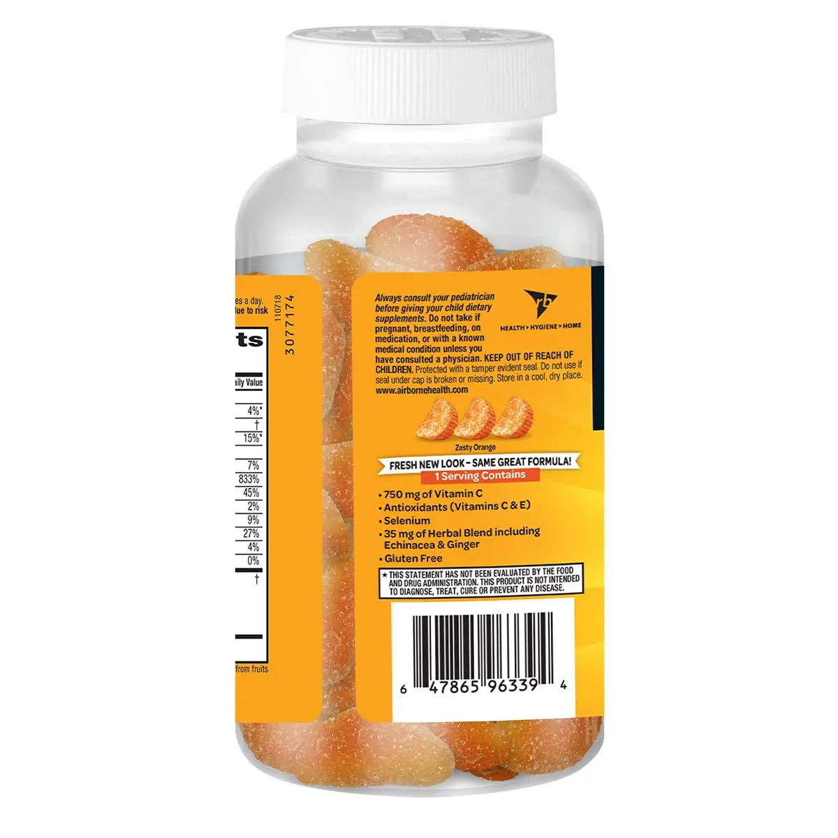 Airborne 750mg Vitamin C Gummies – Immune Support, Zesty Orange, Gluten Free (63 Gummies, 4 Pack) BritishVita | Premium UK Vitamins & Wellness Supplements