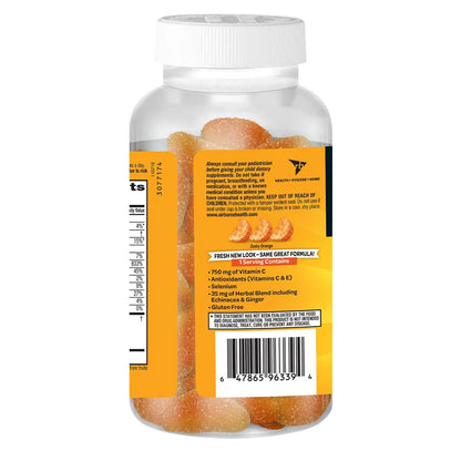 Airborne 750mg Vitamin C Gummies – Immune Support, Zesty Orange, Gluten Free (63 Gummies, 4 Pack) BritishVita | Premium UK Vitamins & Wellness Supplements