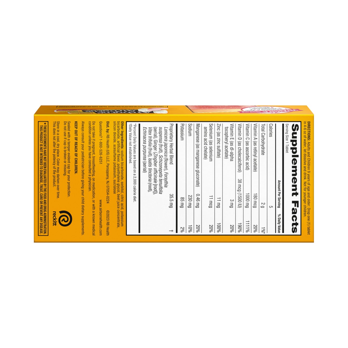 Vitamin C 1000mg Immune Support Tablets | Airborne Very Berry 36 Ct
