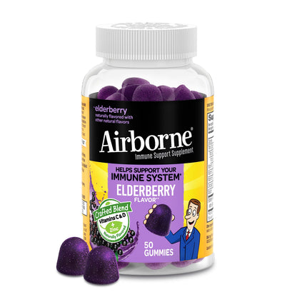 Airborne Elderberry Gummies with Zinc & Vitamin C for Adults – Immune Support