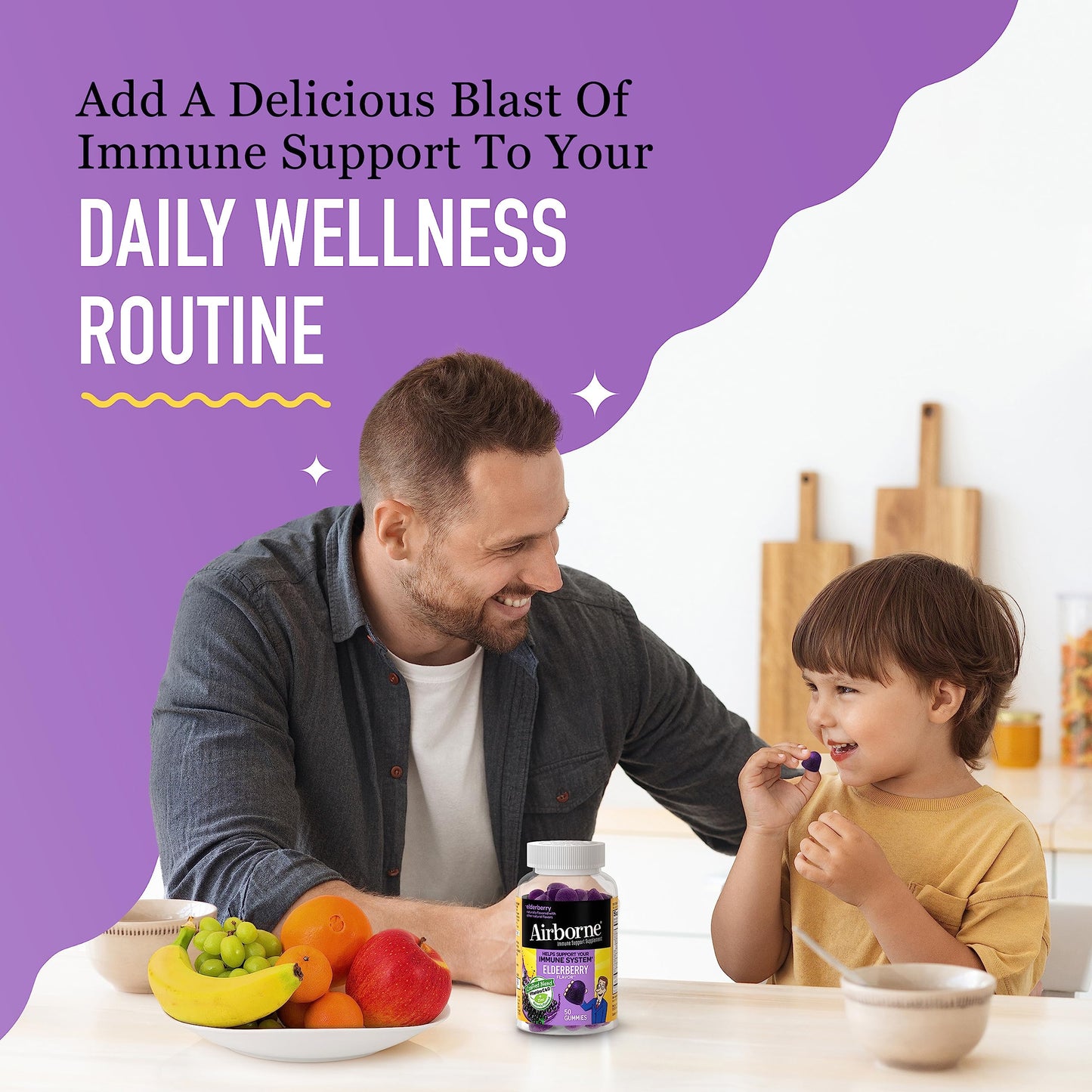 Airborne Elderberry Gummies with Zinc & Vitamin C for Adults – Immune Support