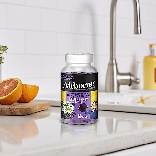 Airborne Elderberry Gummies with Zinc & Vitamin C for Adults – Immune Support