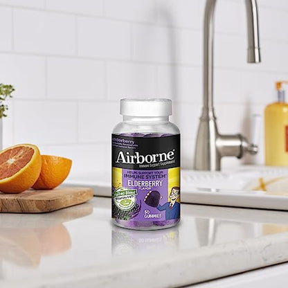 Airborne Elderberry Gummies with Zinc & Vitamin C for Adults – Immune Support