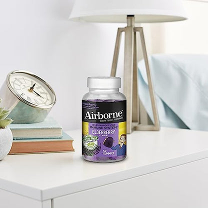 Airborne Elderberry Gummies with Zinc & Vitamin C for Adults – Immune Support