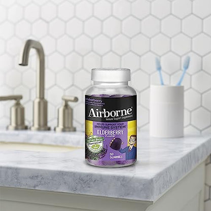 Airborne Elderberry Gummies with Zinc & Vitamin C for Adults – Immune Support