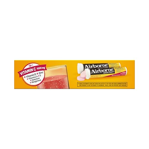 Vitamin C 1000mg Immune Support Tablets | Airborne Very Berry 36 Ct