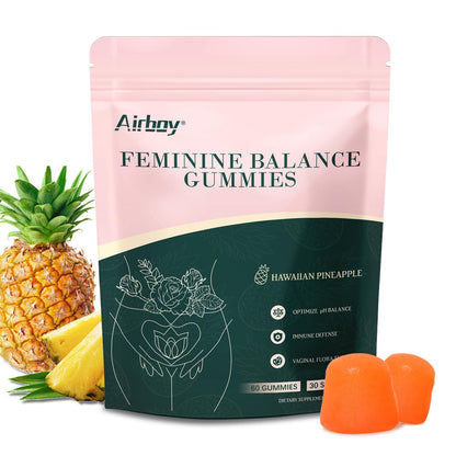 Airboy Feminine Balance Gummies – Pineapple Probiotic for Women | Vaginal Flora & Immune Support – 60 Gummies