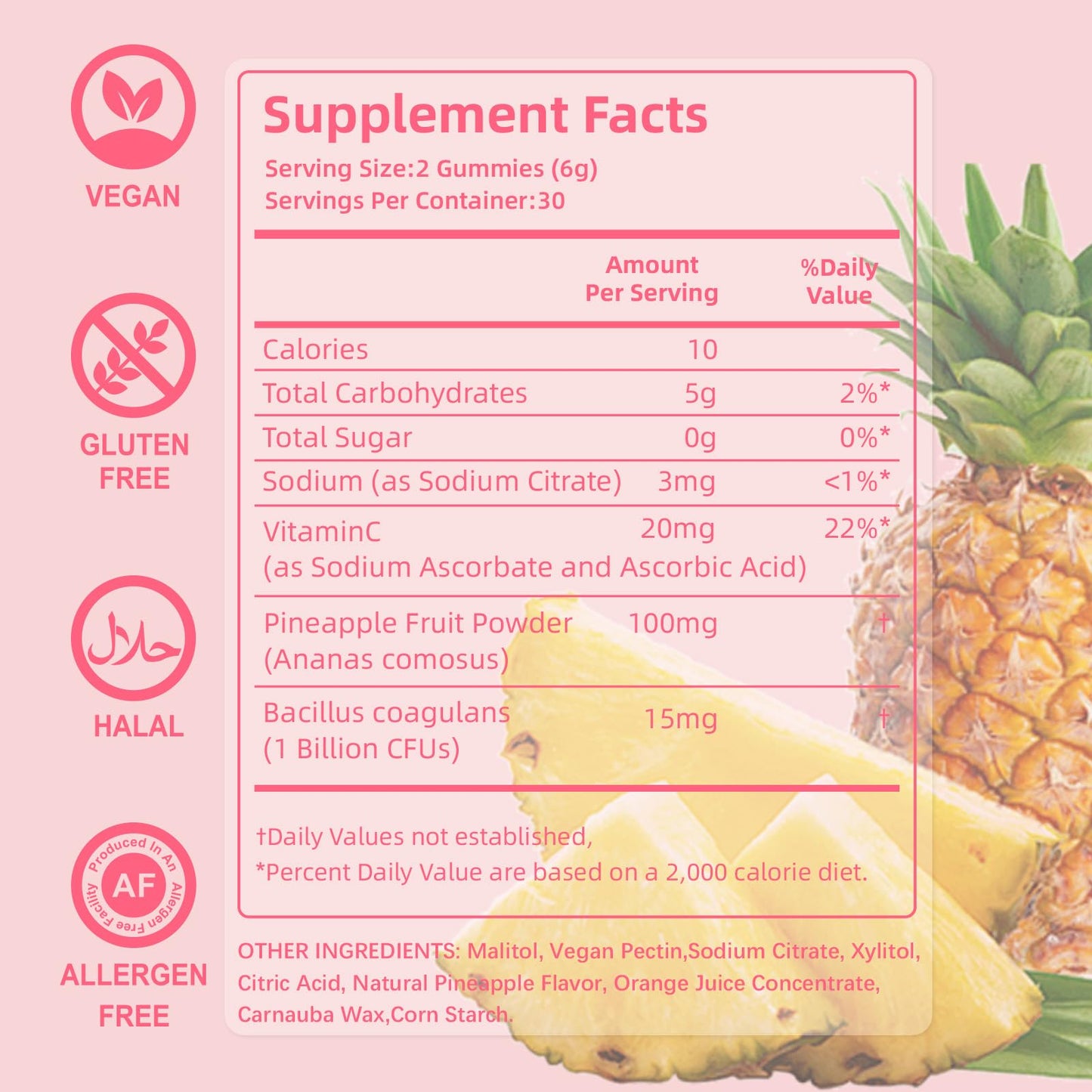 Airboy Feminine Balance Gummies – Pineapple Probiotic for Women | Vaginal Flora & Immune Support – 60 Gummies