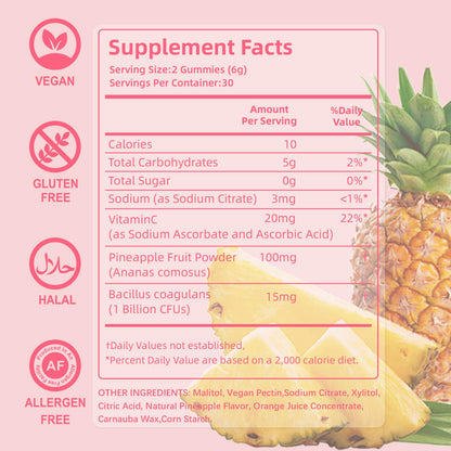 Airboy Feminine Balance Gummies – Pineapple Probiotic for Women | Vaginal Flora & Immune Support – 60 Gummies