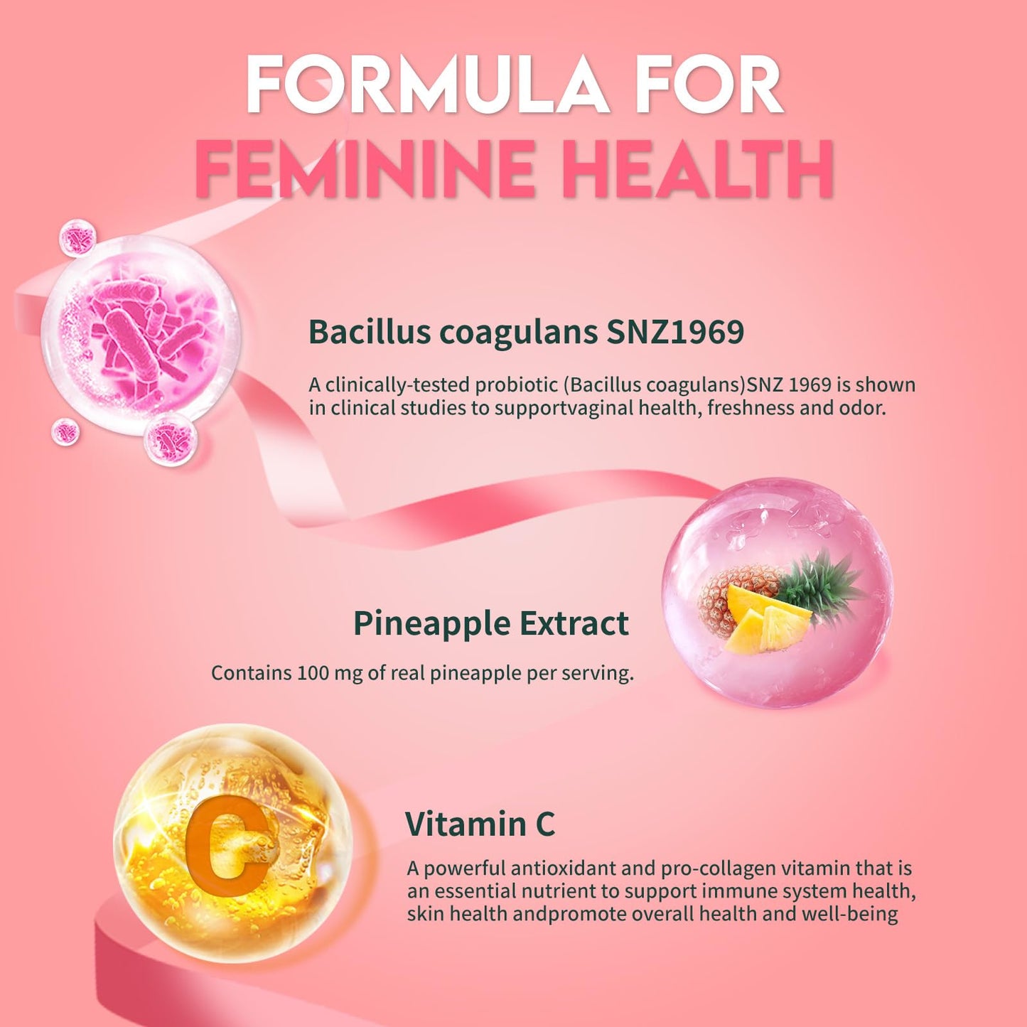 Airboy Feminine Balance Gummies – Pineapple Probiotic for Women | Vaginal Flora & Immune Support – 60 Gummies