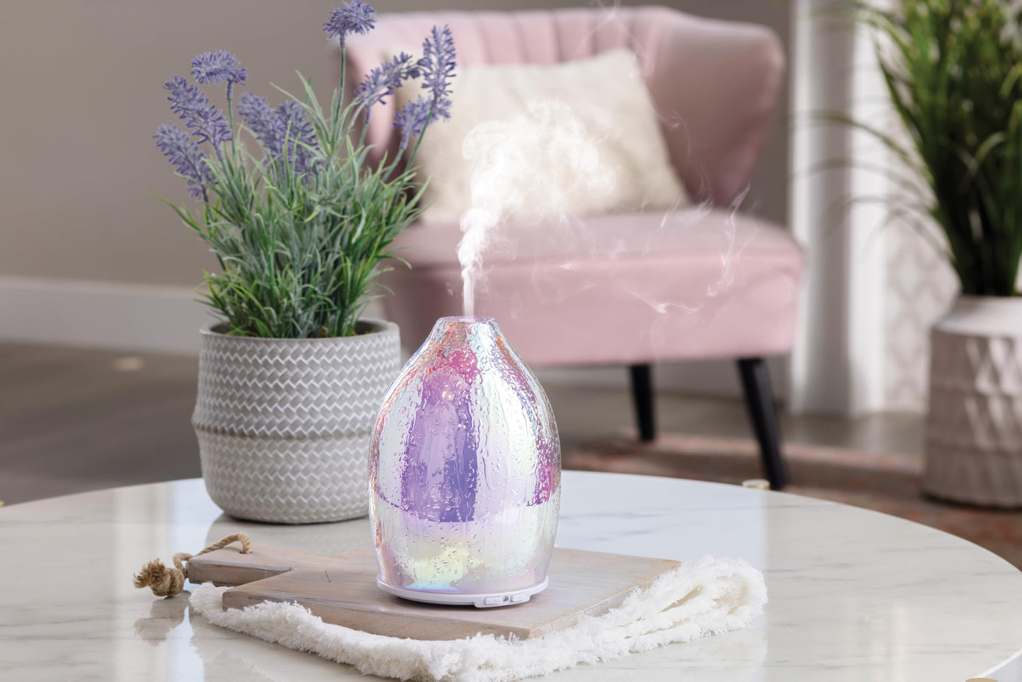 Airome Iridescent Medium Ceramic Diffuser - 100 mL, 8 LED Colors, Auto Shut-Off