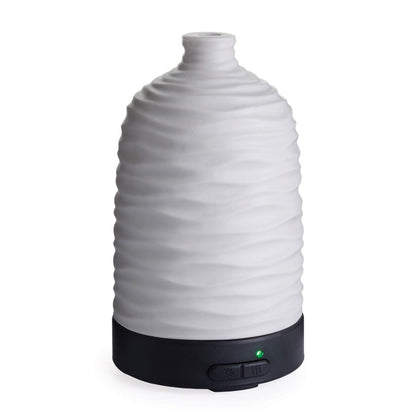 Airome Harmony Medium Porcelain Essential Oil Diffuser | 100 mL Ultrasonic Diffuser, 8 Color LED Lights, Auto Shut-Off