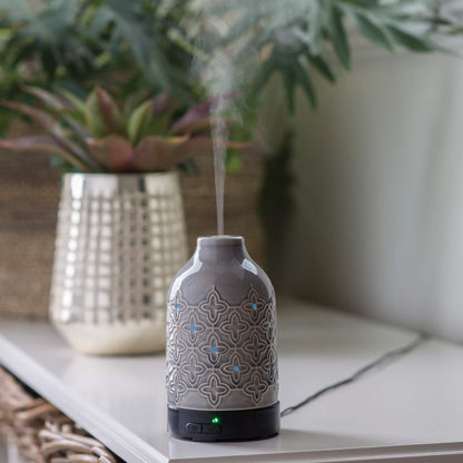 Airome Jasmine Medium Ceramic Diffuser - 100 mL Ultrasonic with 8 LED Colors