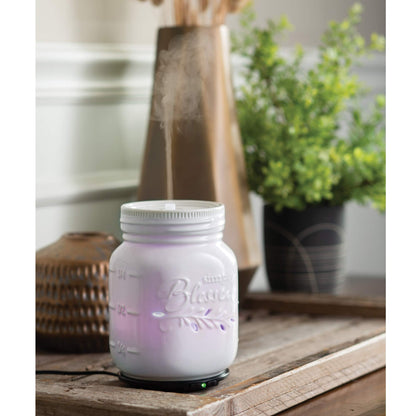 Airome Mason Jar Medium Essential Oil Diffuser – 100 mL Ultrasonic Humidifier with 8 LED Lights