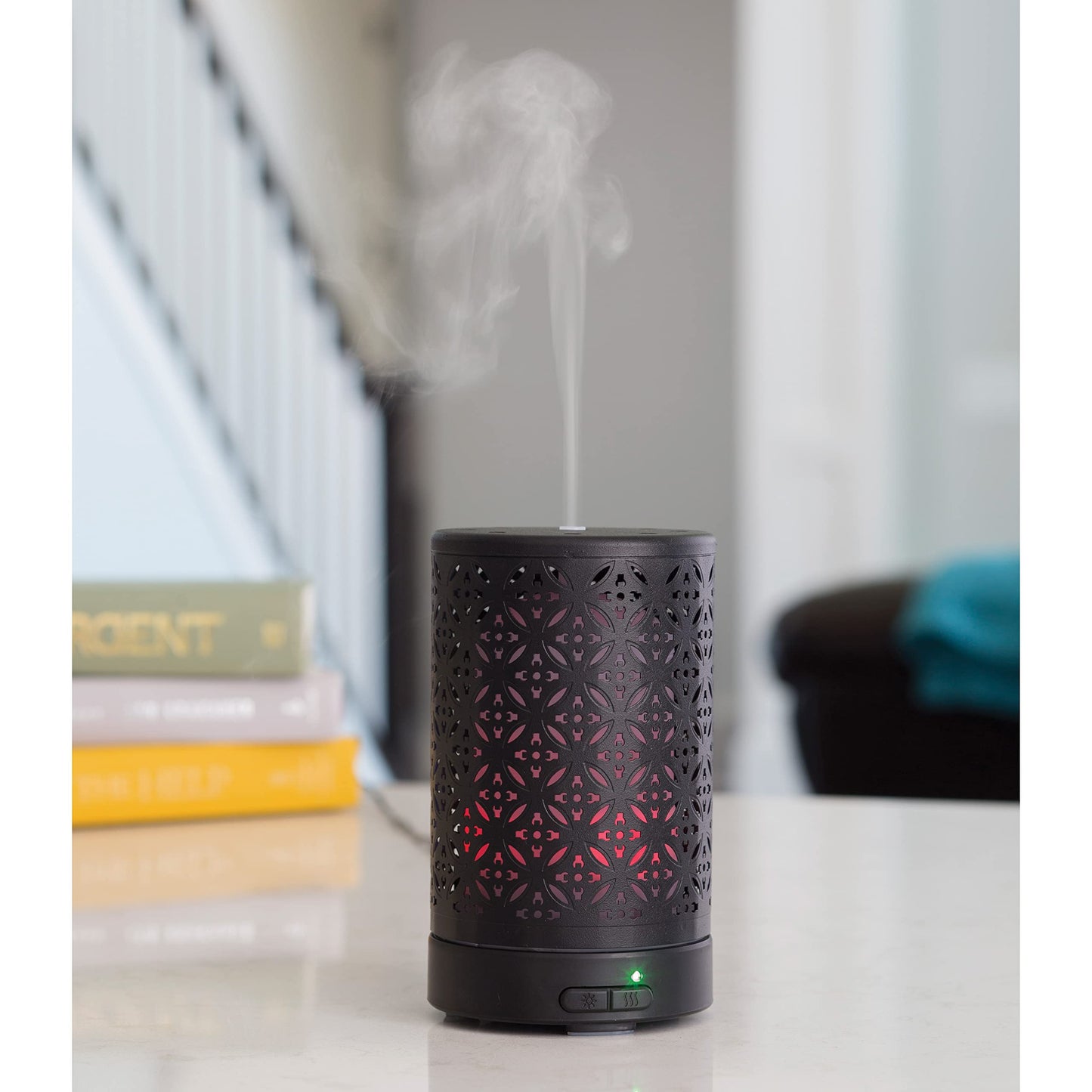 Airome Twilight 100 mL Ultrasonic Diffuser – 8 LED Lights, Auto Shut-Off, Black