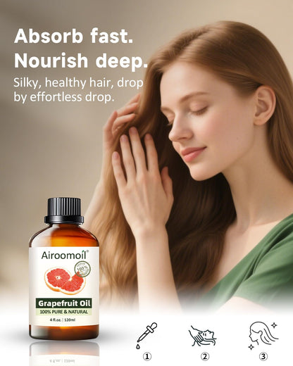 Airoomoil Grapefruit Essential Oil - Pure Citrus Scent for Diffusers & DIY (4 Oz)