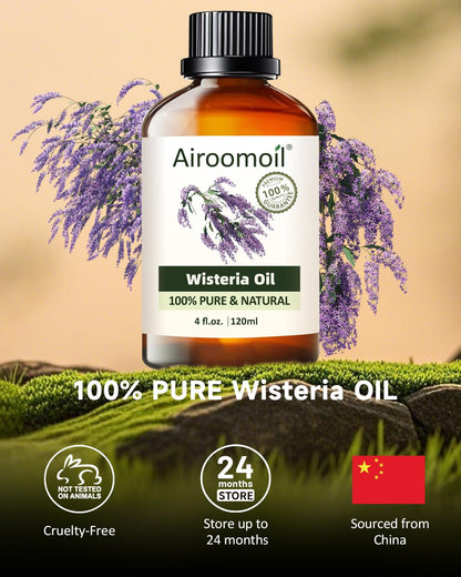 Airoomoil Pure Wisteria Essential Oil - 100% Natural, Premium Grade, 4 oz (120 ml)