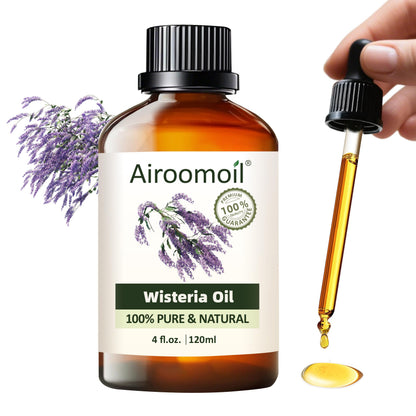 Airoomoil Pure Wisteria Essential Oil - 100% Natural, Premium Grade, 4 oz (120 ml)