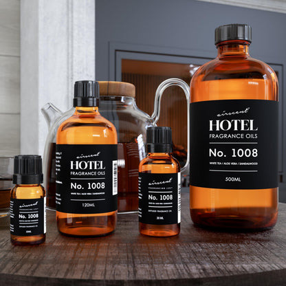 AirScent Hotel Diffuser Oil No. 1008 – White Tea, Aloe Vera & Sandalwood | Hotel Scent Dupe | 10 mL Glass Bottle