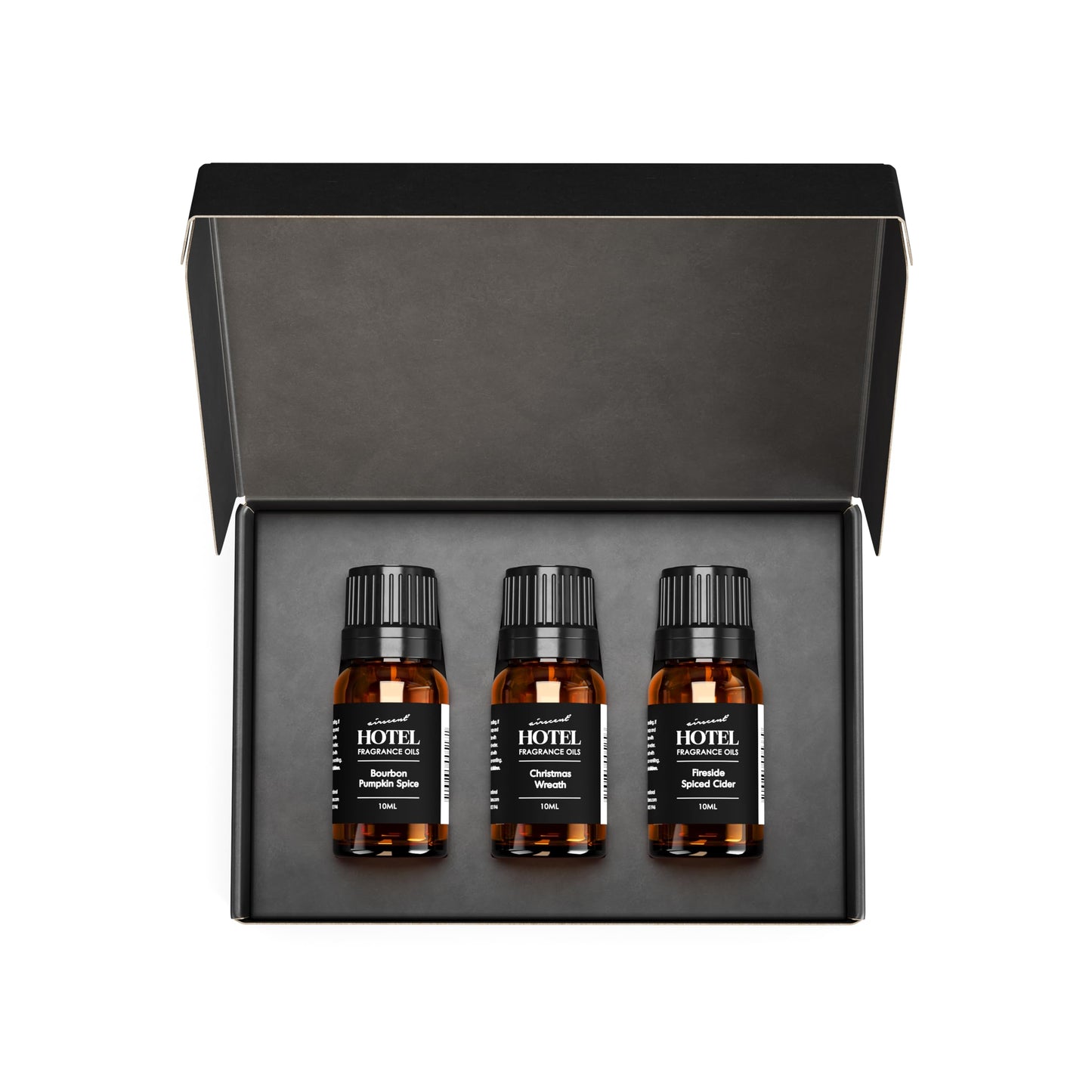 AirScent Holiday Diffuser Oil Gift Set - 3x10 mL (Bourbon Pumpkin Spice, Christmas Wreath, Fireside Spiced Cider)