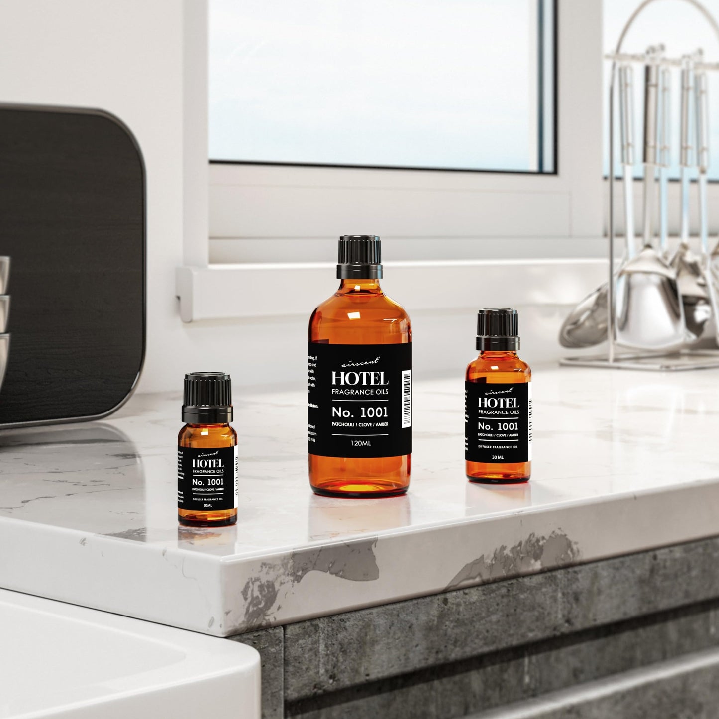 AirScent Hotel Diffuser Oil No. 1001 – Patchouli Clove Amber | Premium Fragrance Oil 120 mL