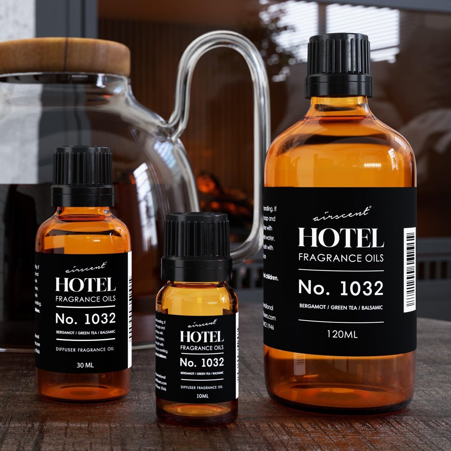 AirScent Hotel Diffuser Oil No. 1032 – Bergamot Green Tea, Hotel Scent Dupe | 120 mL Glass Bottle