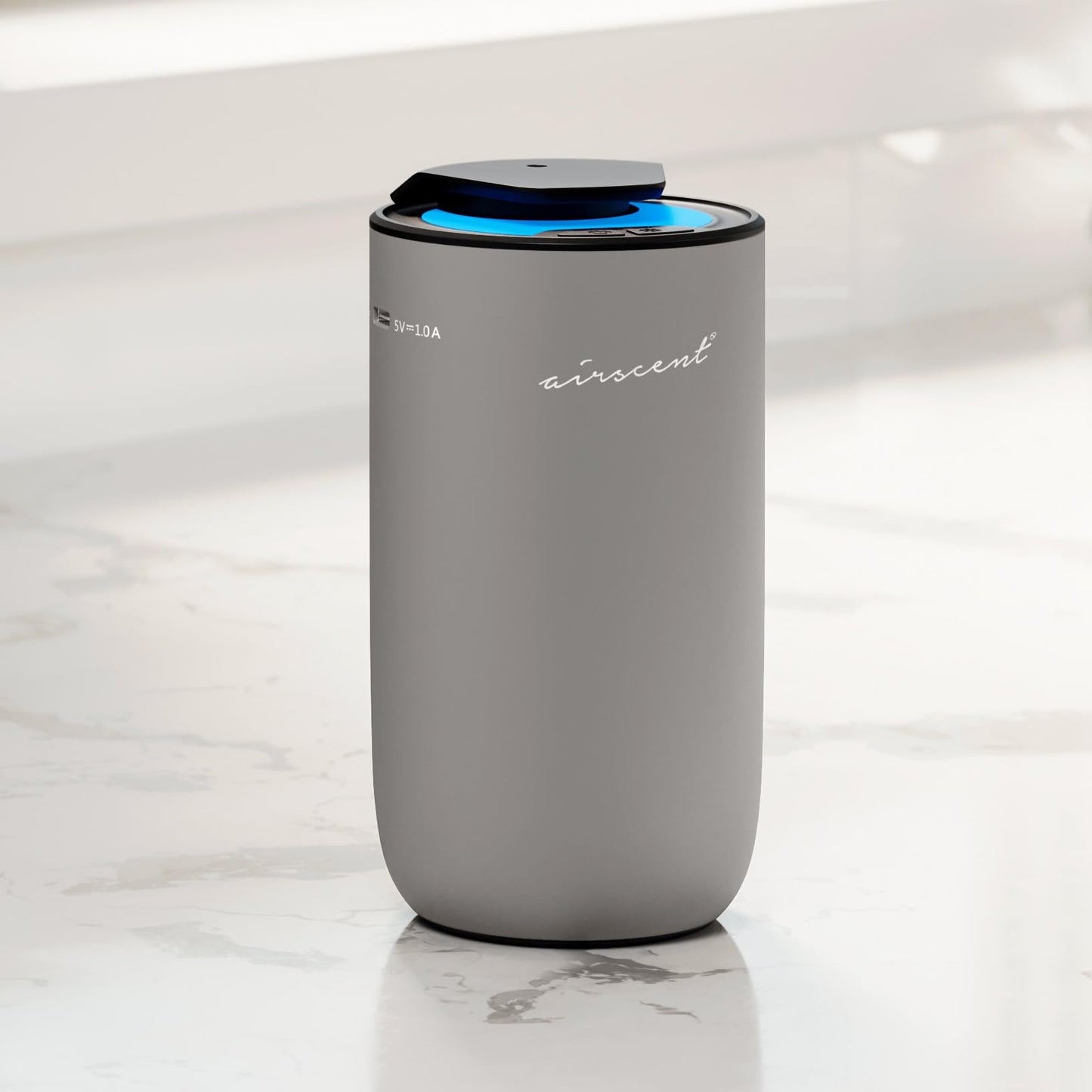 AirScent Mini Waterless Diffuser – Silver Finish, 15 mL, Night Light, Aromatherapy for Home & Office