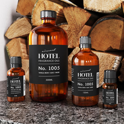 AirScent Hotel Diffuser Oil No. 1005 - Vanilla Bean Lilac Sandalwood | Premium Fragrance Oil 120 mL Glass Bottle