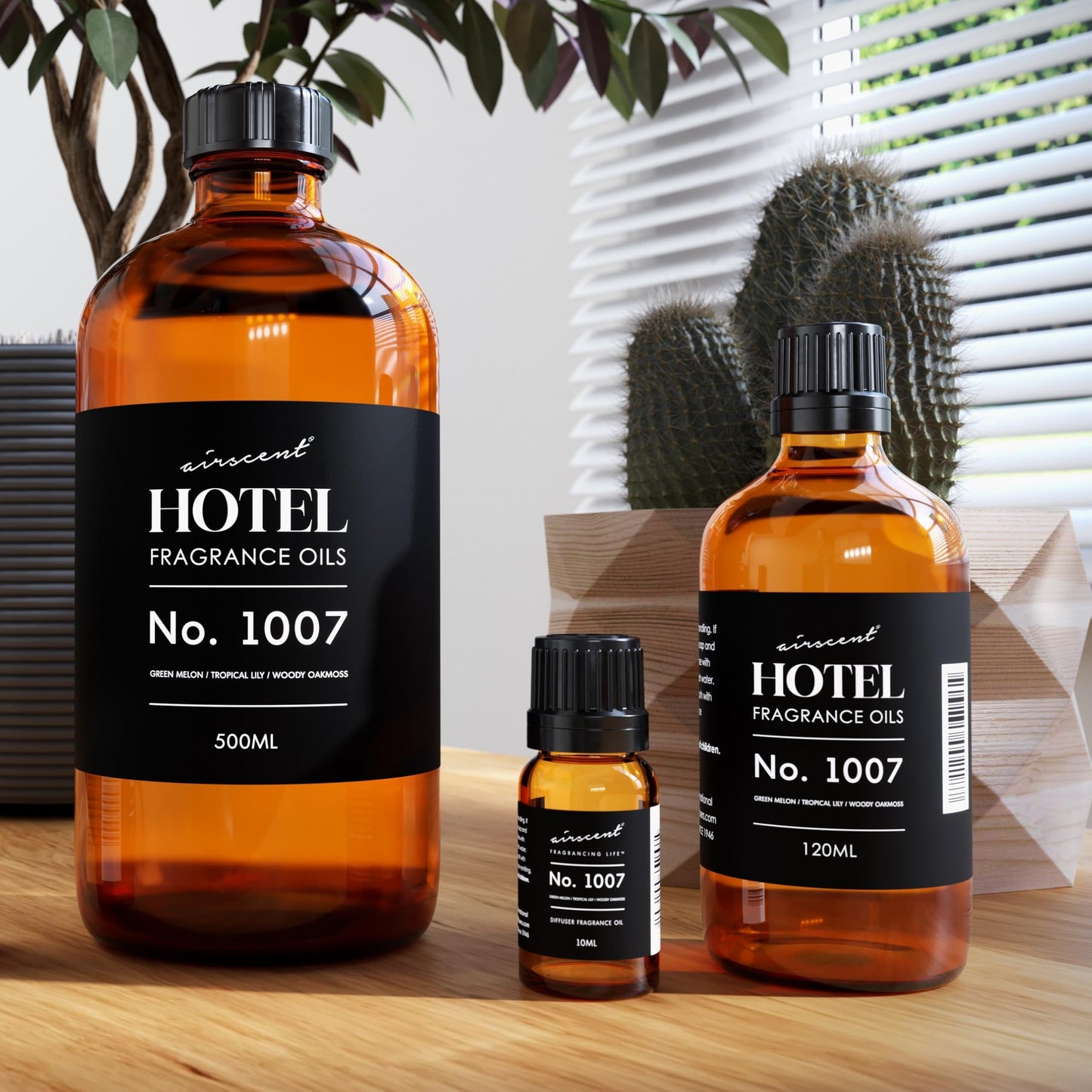 AirScent No. 1007 Green Melon & Oakmoss Diffuser Oil - Premium Hotel Scent Dupe, 120 mL