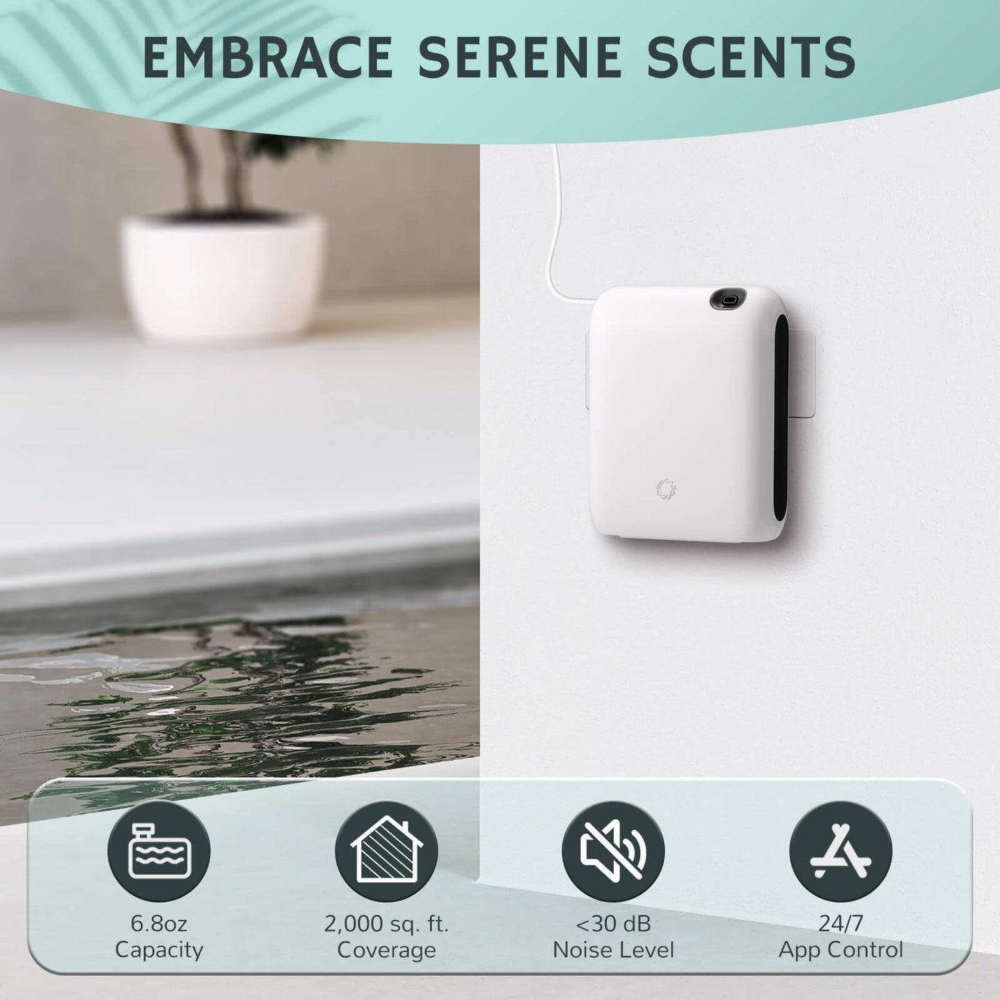 Airthereal Portable Nebulizing Scent Diffuser — 200ml, Waterless, Cold Air Tech, App-Controlled (Up to 2000 sq ft)