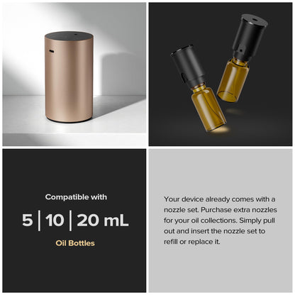 Airversa Waterless Diffuser Starter Kit with Sandal Lux Oil – Portable Battery-Operated