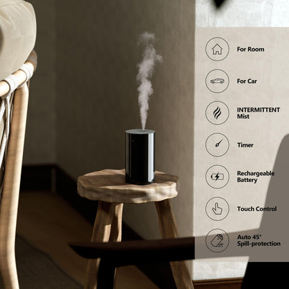 Airversa AN8 Kit Black – Waterless Essential Oil Diffuser Starter Kit with 4x10mL Fragrance Oils