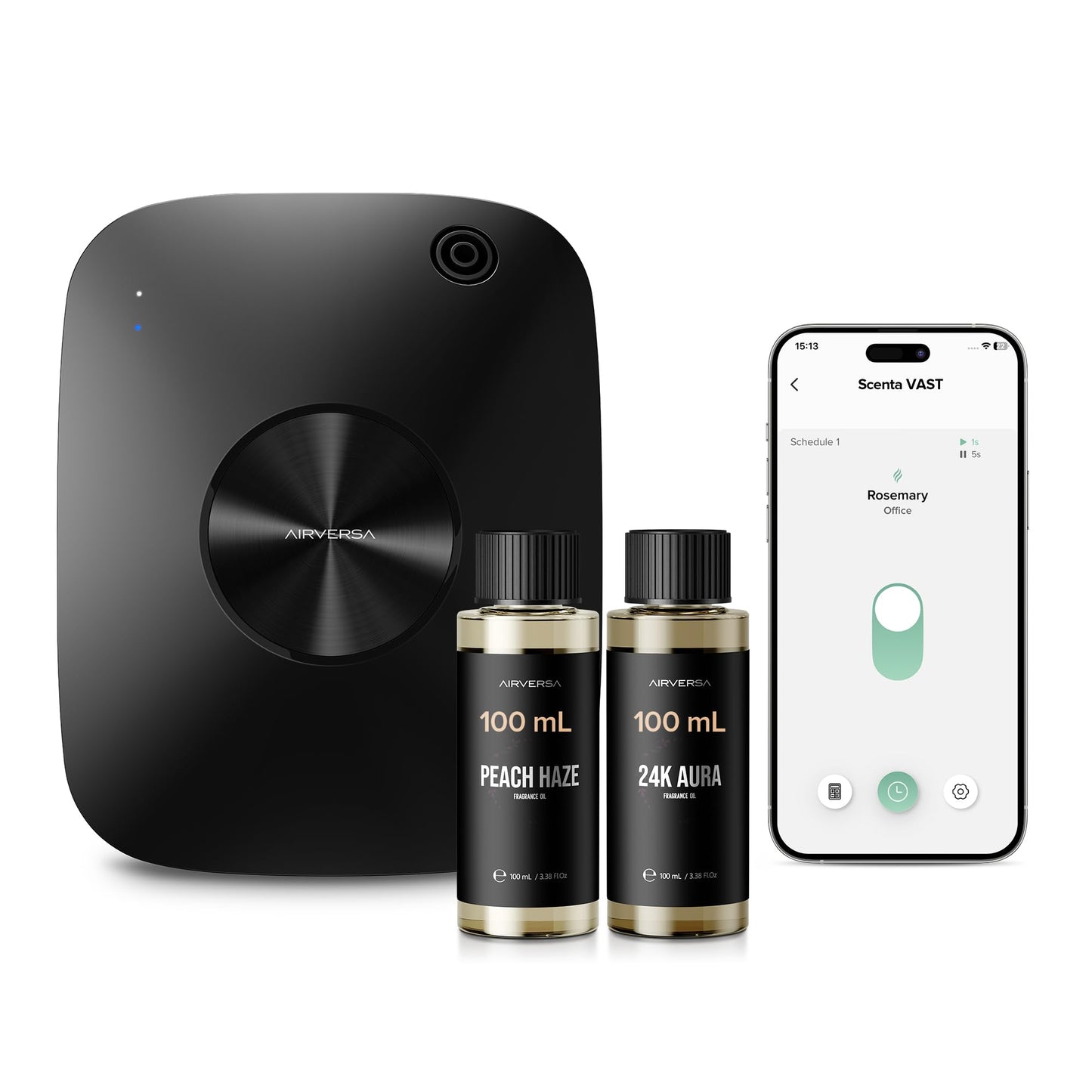 Airversa Waterless Essential Oil Diffuser 400mL – Large Rooms up to 2000 sq ft (ANA Black Kit)