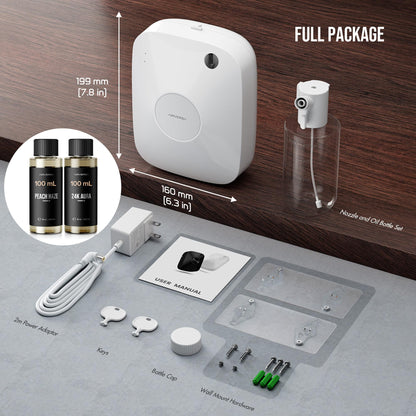 Airversa Smart Waterless Diffuser 400mL | 200mL Fragrance Oils | 2000 sq ft Coverage | ANA White Kit