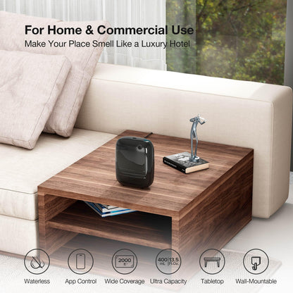 Airversa Smart Scent Air Machine ANW-Black - 400 mL Waterless Diffuser for Large Rooms (Up to 2000 sq ft)