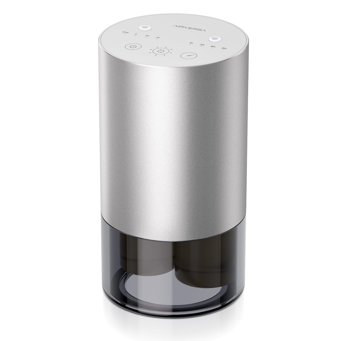 Airversa Dual-Nozzle Waterless Diffuser – 5 Timers, 4 Mist Levels, Car Mode, Silver