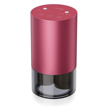Airversa Dual-Nozzle Waterless Essential Oil Diffuser – Rechargeable, Car Mode, 5 Timer Settings, 4 Mist Levels, Red Pink Metal