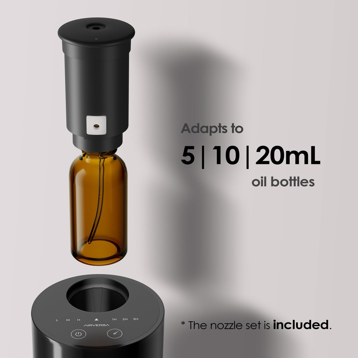 Airversa Replacement Nozzle – Raised Grippable Top, Easy Pull-Out (AN6, 20 mL, Black)