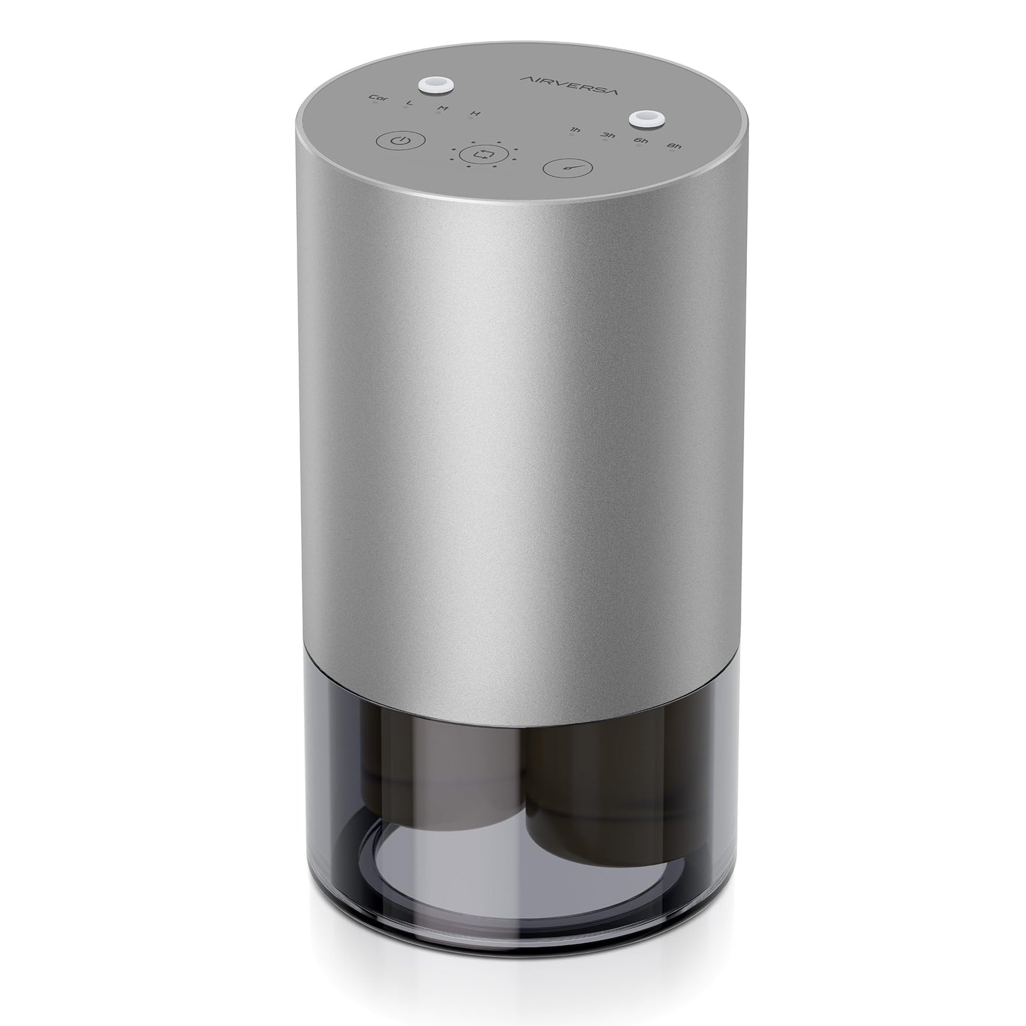 Airversa Dual-Nozzle Waterless Diffuser – 600 sq ft, 5 Timers, 4 Mist Levels, Car Mode, Space Gray