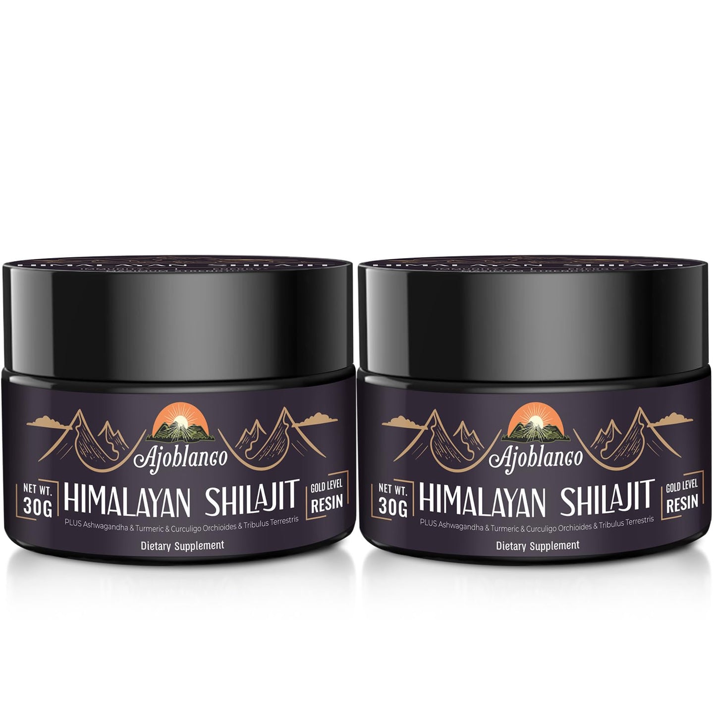 Ajoblanco 600mg Himalayan Shilajit Resin – Organic Ayurvedic Blend, Pack of 2 for Energy & Immunity