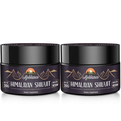 Ajoblanco 600mg Himalayan Shilajit Resin – Organic Ayurvedic Blend, Pack of 2 for Energy & Immunity