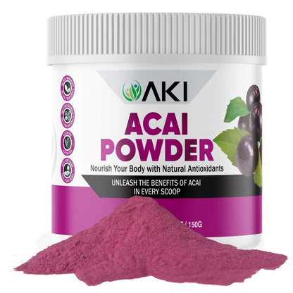 AKI Acai Powder - Non-GMO, Vegan, Gluten Free | 150g Smoothie Powder