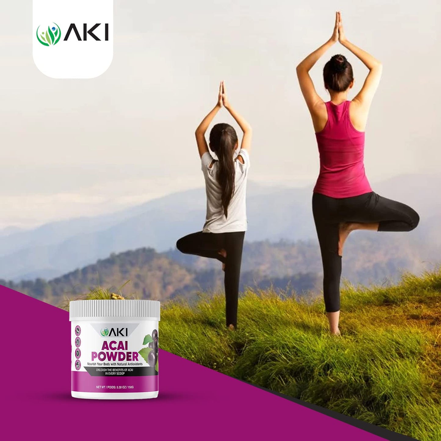 AKI Acai Powder - Non-GMO, Vegan, Gluten Free | 150g Smoothie Powder