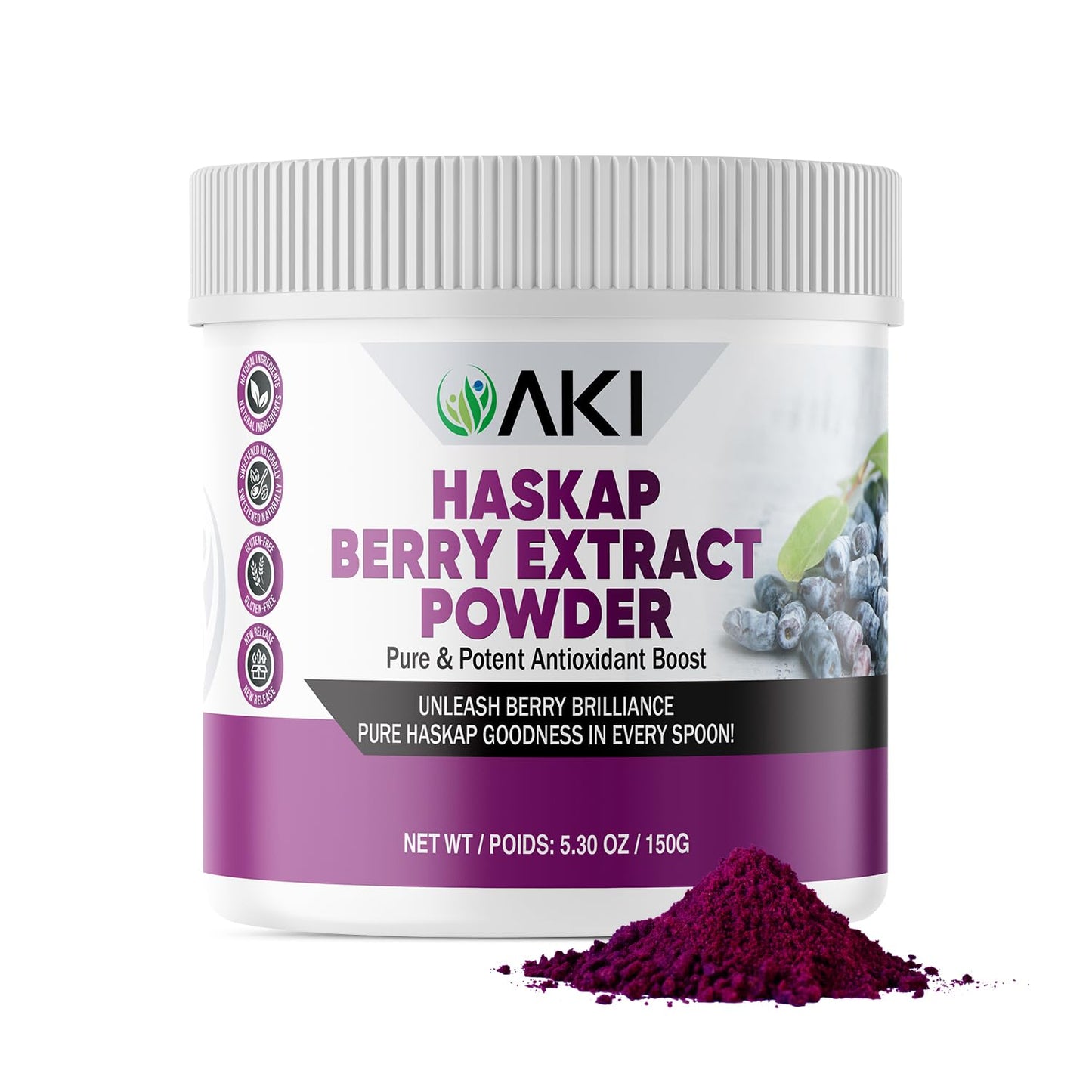 AKI Haskap Berry Extract Powder – Antioxidants, Vitamin C & Polyphenols (5.3oz/150g)