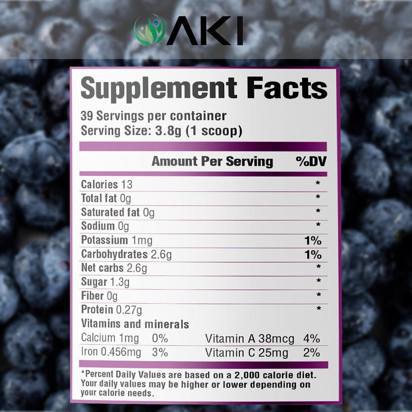 AKI Haskap Berry Extract Powder – Antioxidants, Vitamin C & Polyphenols (5.3oz/150g)