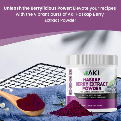 AKI Haskap Berry Extract Powder – Antioxidants, Vitamin C & Polyphenols (5.3oz/150g)