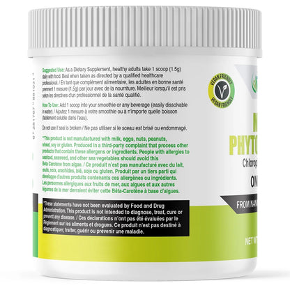 AKI Marine Phytoplankton Powder – Vegan Omega-3 EPA, Plant-Based Protein, 2oz/57g
